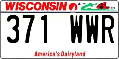 WI license plate 371WWR