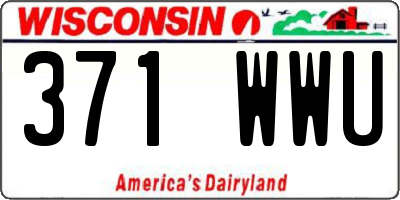 WI license plate 371WWU