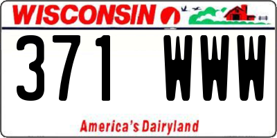 WI license plate 371WWW