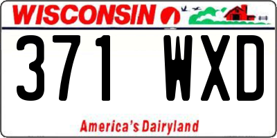 WI license plate 371WXD