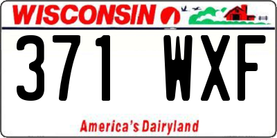 WI license plate 371WXF