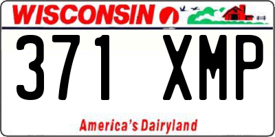 WI license plate 371XMP