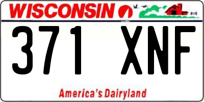 WI license plate 371XNF