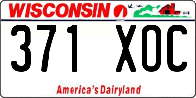 WI license plate 371XOC