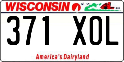 WI license plate 371XOL