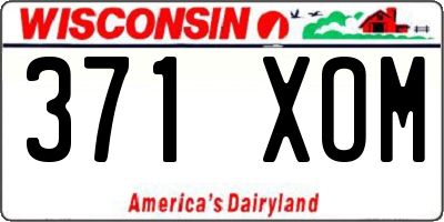 WI license plate 371XOM