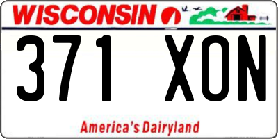 WI license plate 371XON