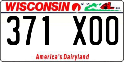 WI license plate 371XOO