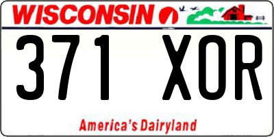 WI license plate 371XOR