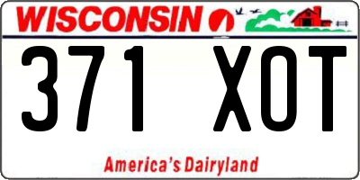 WI license plate 371XOT