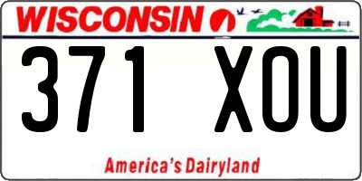 WI license plate 371XOU
