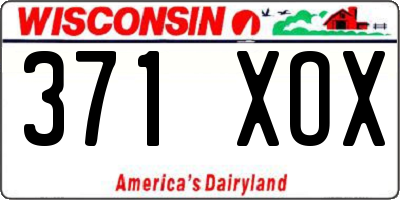 WI license plate 371XOX