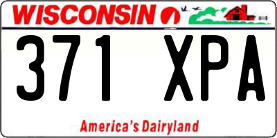 WI license plate 371XPA