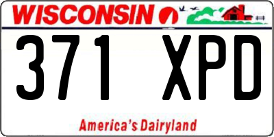 WI license plate 371XPD