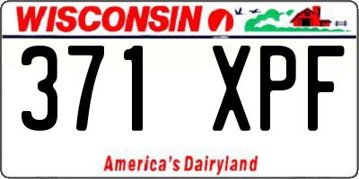 WI license plate 371XPF