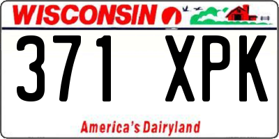 WI license plate 371XPK