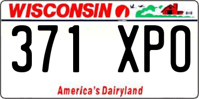 WI license plate 371XPO