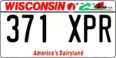 WI license plate 371XPR