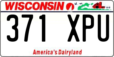 WI license plate 371XPU