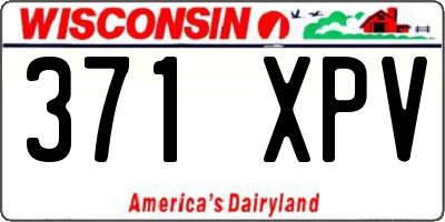 WI license plate 371XPV