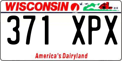 WI license plate 371XPX