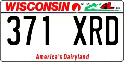 WI license plate 371XRD