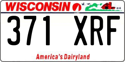 WI license plate 371XRF
