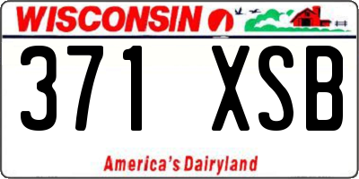 WI license plate 371XSB
