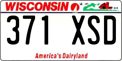 WI license plate 371XSD