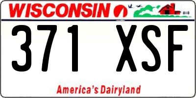 WI license plate 371XSF