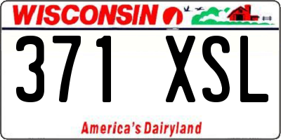 WI license plate 371XSL