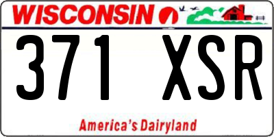 WI license plate 371XSR