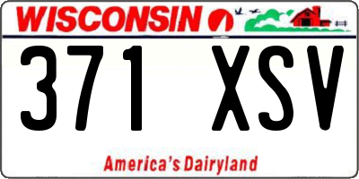 WI license plate 371XSV