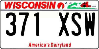 WI license plate 371XSW