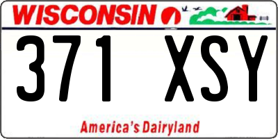 WI license plate 371XSY