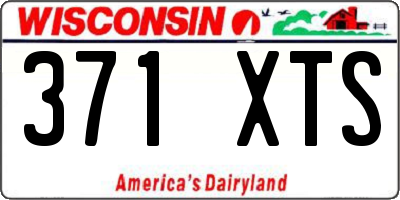 WI license plate 371XTS