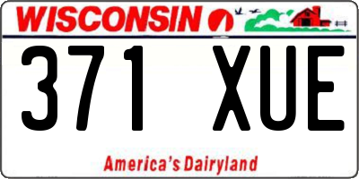 WI license plate 371XUE