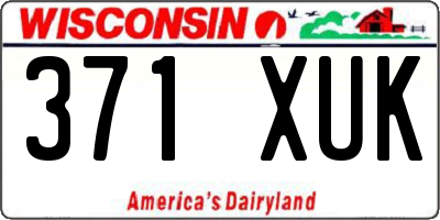 WI license plate 371XUK
