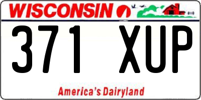 WI license plate 371XUP
