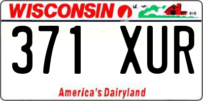 WI license plate 371XUR