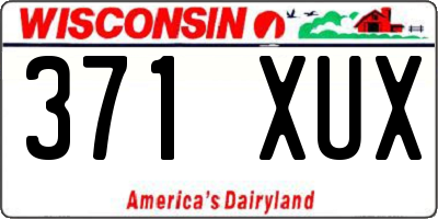 WI license plate 371XUX
