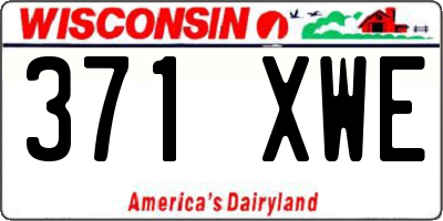 WI license plate 371XWE