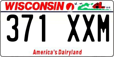 WI license plate 371XXM