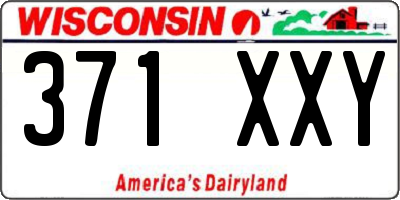 WI license plate 371XXY