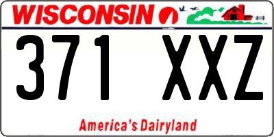 WI license plate 371XXZ