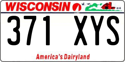 WI license plate 371XYS