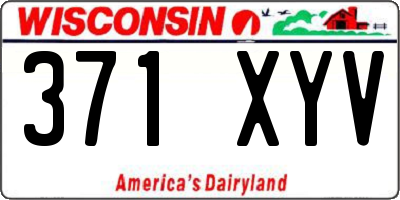 WI license plate 371XYV