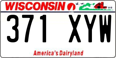 WI license plate 371XYW