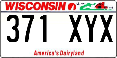 WI license plate 371XYX