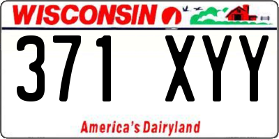 WI license plate 371XYY